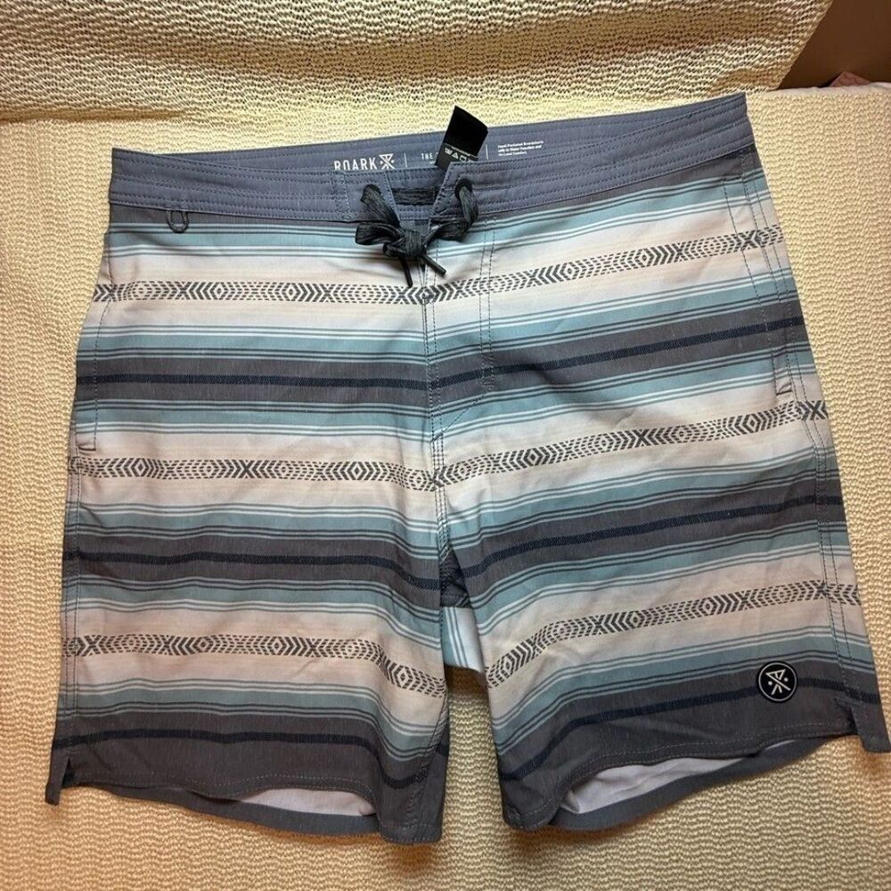 NWOT Roark Chiller Serape 17" Boardshorts in the "Dark Sky" colorway 32